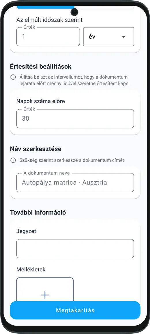 Állítsa be a szervizintervallumokat és a jármű karbantartási emlékeztetőit saját igényei szerint a HealthCar alkalmazásban