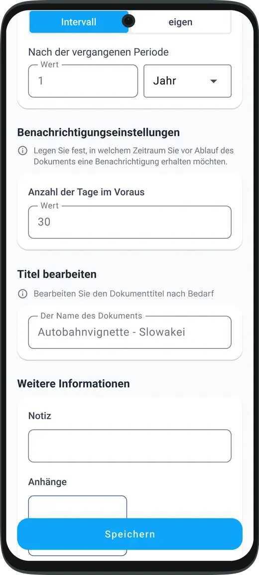 Serviceintervalle und Wartungserinnerungen nach eigenen Bedürfnissen in der HealthCar-App einstellen