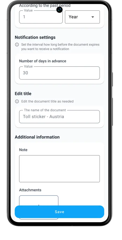 Set service intervals and vehicle maintenance reminders according to your own needs in the HealthCar app