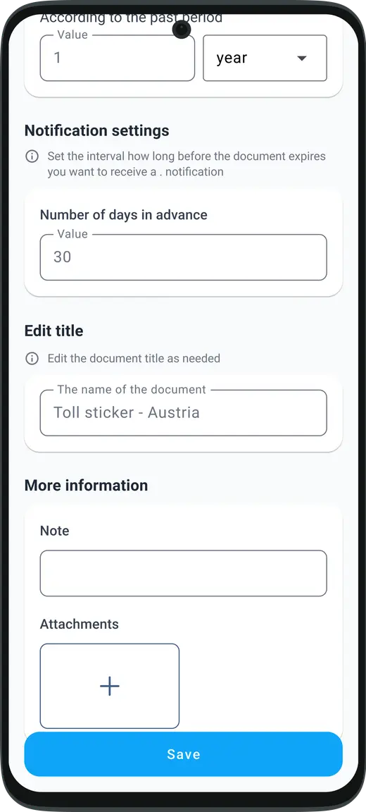 Set service intervals and vehicle maintenance reminders according to your own needs in the HealthCar app