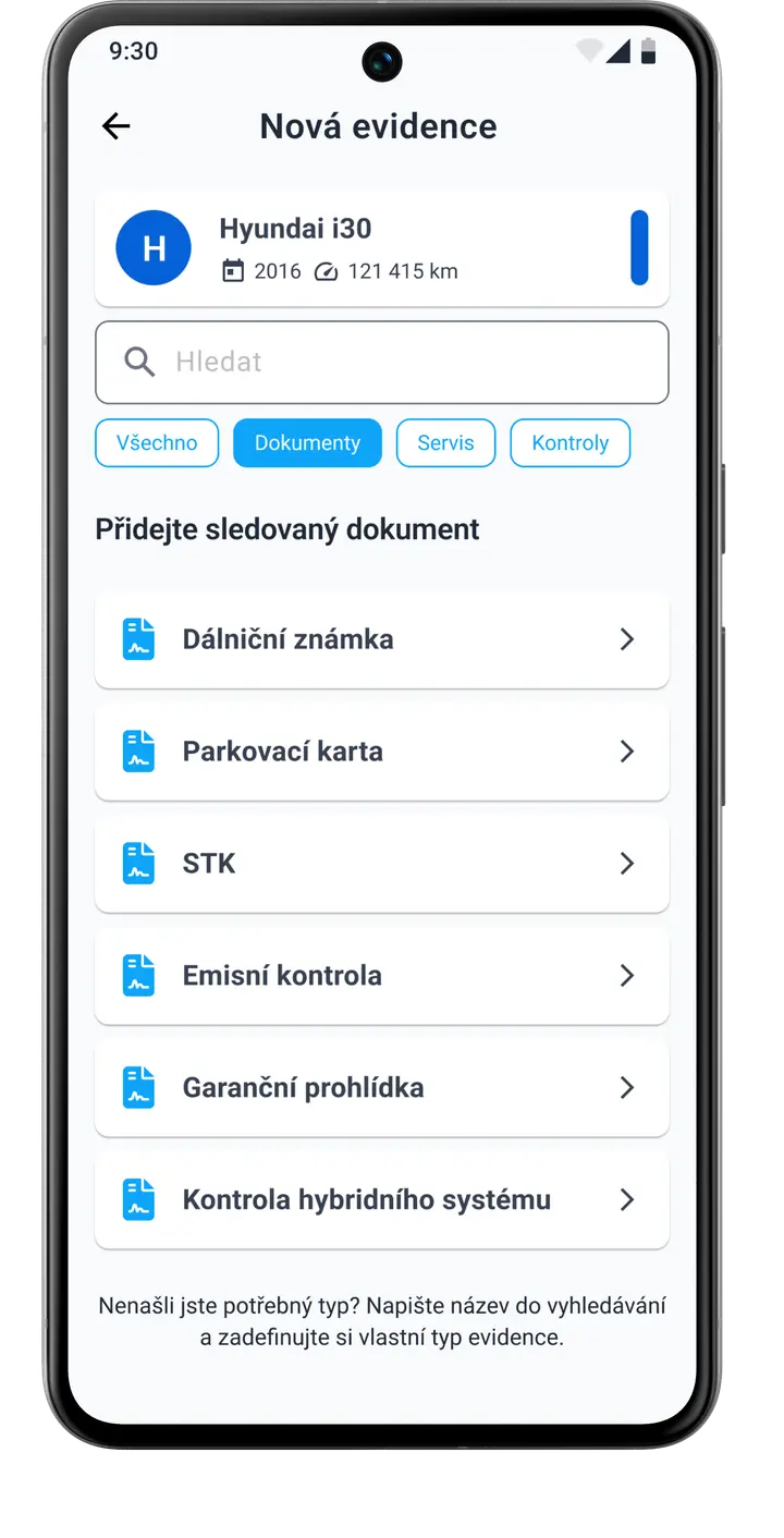 Přehledná evidence údržby vozidla, servisních úkonů a dokumentů v mobilní aplikaci HealthCar