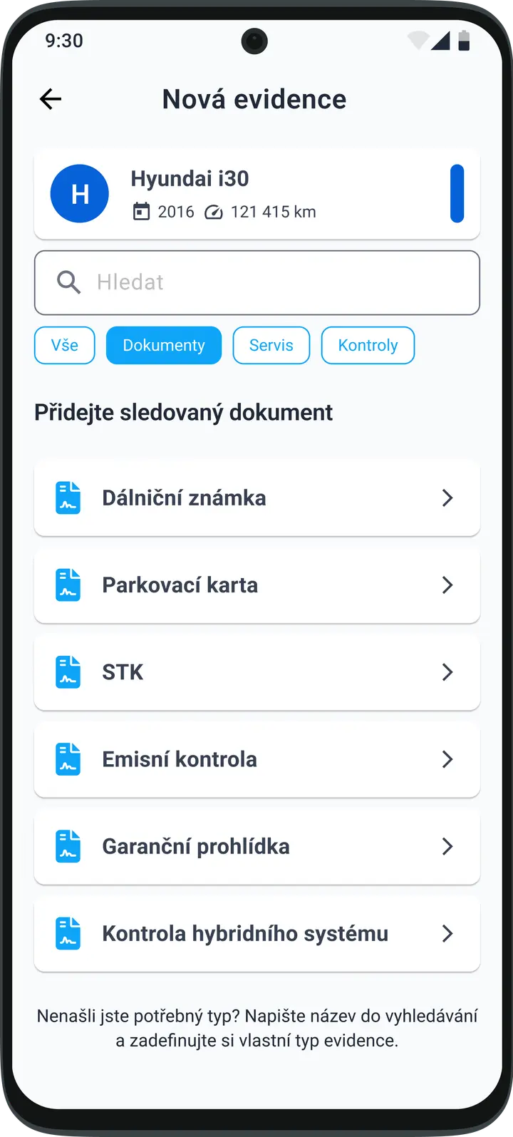 Přehledná evidence údržby vozidla, servisních úkonů a dokumentů v mobilní aplikaci HealthCar