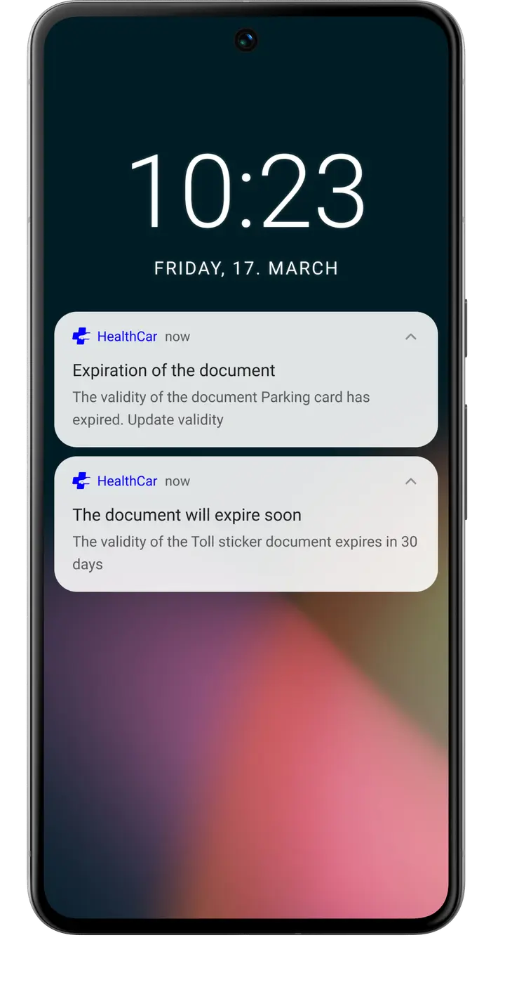 Preview of smart vehicle maintenance reminders by date and mileage in the app