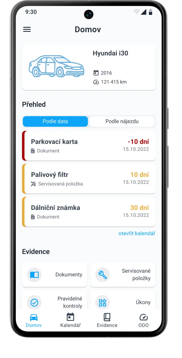 Inteligentní připomínkovač údržby vozidla